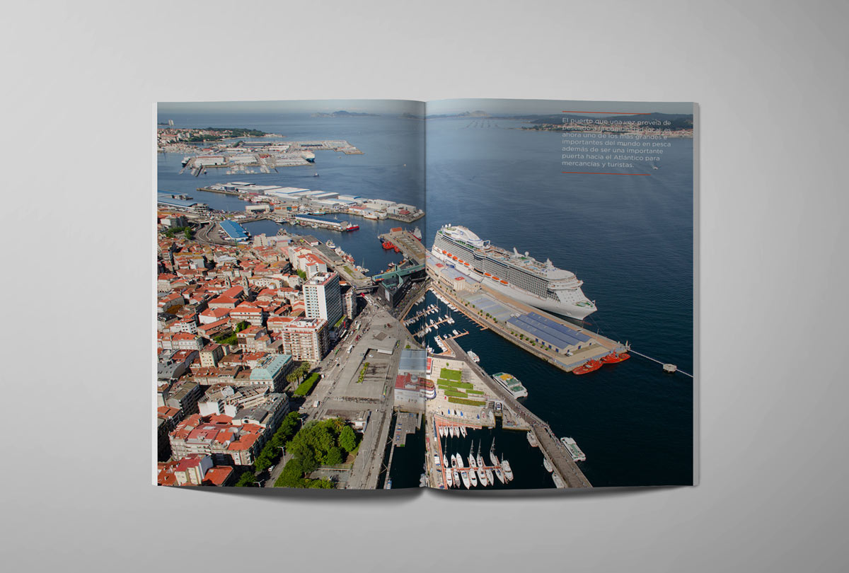 diseno editorial autoridad portuaria de vigo crucero doble pagina