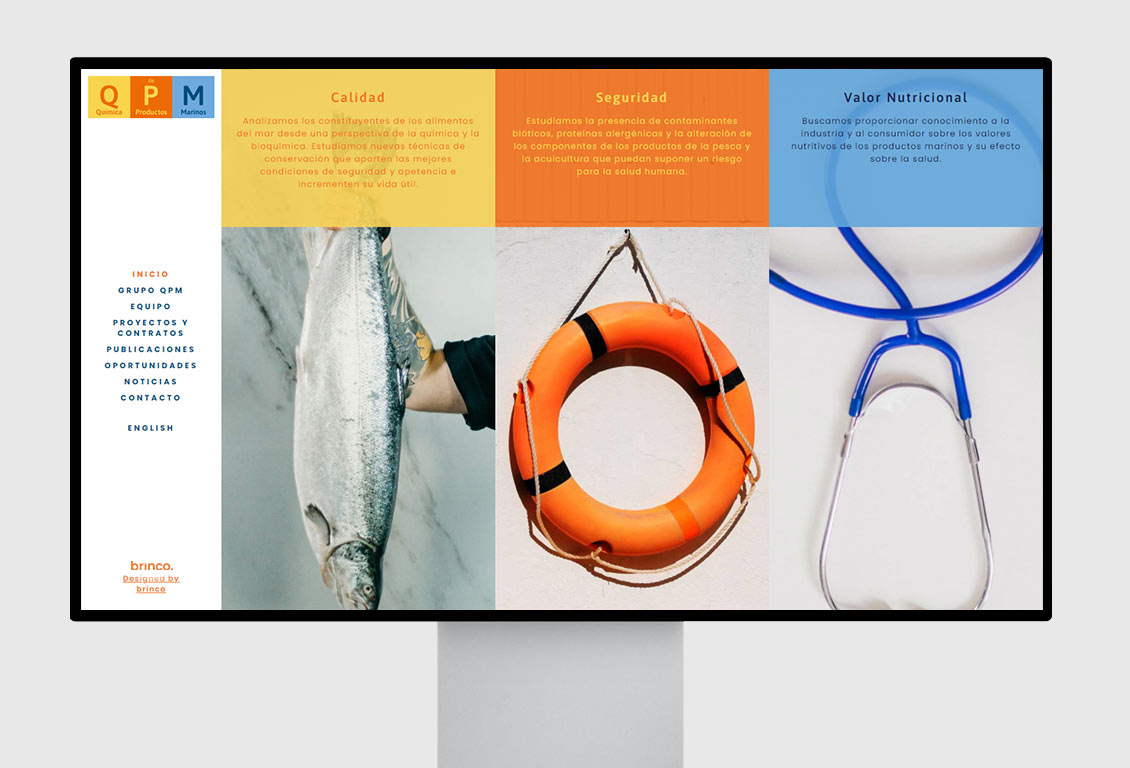 Diseño de página web para el grupo Química de productos Marinas del IIM